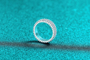 Bracelet tennis en argent pour femme, diamants de laboratoire taille baguette et pierres rondes, bijou élégant et luxueux, cadeau idéal - Product Image 6