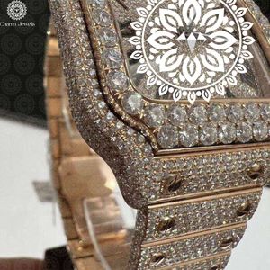 นาฬิกาข้อมือผู้ชาย Charm Jewels หรูหรา แฟชั่น ตัวเรือนสแตนเลสทรงเหลี่ยม ระบบกลไกอัตโนมัติ แสดงวันที่ หน้าปัด 40 มม. กันน้ำ 10 บาร์ - Product Image 4
