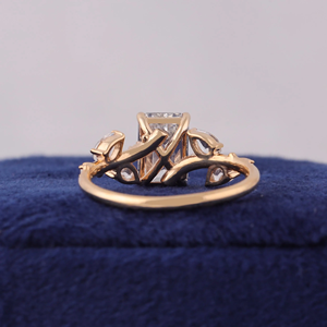 Women's Emerald Cut Diamond Engagement Ring WHITE Gold Plated Prong Setting Classic Style - Product Image 2