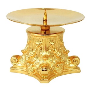 Juego de 2 Portavelas de Latón con Acabado Dorado de Lujo para Decoración del Hogar, Diseño Duradero, de Alta Calidad, Apto para Iglesias y Bodas - Product Image 4