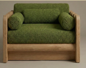 Ensemble de canapés sectionnels modernes en cuir véritable avec coussins rembourrés en mousse, structure en bois et accoudoirs carrés - Pour salons, parcs, villas - Product Image 2