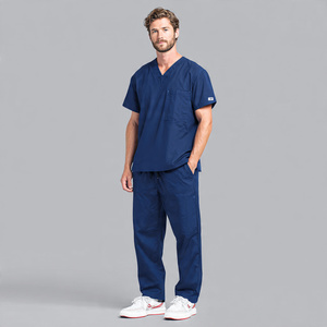 Wholesale Custom Logo Knitted Breathable Comfortable Hospital <b>Doctor</b> Nurses Uniforms Scrub <b>Sets</b> Medical Scrub Suits - Product Image 2