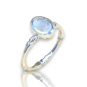 Natural 925 Sterling Silver Rainbow Moonstone <b>Rings</b> With Oval Shape Cut Bezel Setting Original Design Elegant Women Jewelry Wear - Product Image 1