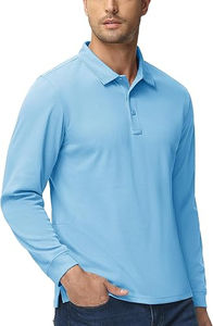 Camisa táctica clásica personalizada con botones para polos, de secado rápido, transpirable, de manga larga, de punto piqué, para hombre. - Product Image 4