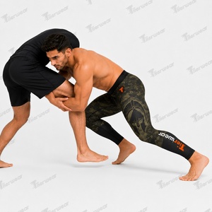กางเกงรัดรูปสำหรับฝึกซ้อม MMA สำหรับผู้ชาย 220 GSM โพลีเอสเตอร์ผสมสแปนเด็กซ์ น้ำหนักเบา ระบายอากาศได้ดี แห้งเร็ว ยืดหยุ่น เหมาะสำหรับออกกำลังกาย ชั้นในสำหรับผู้ใหญ่ - Product Image 3