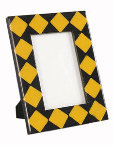 Cadre photo rectangulaire en résine noir et blanc avec incrustation d'os, fait main, décoratif, pour affichage sur bureau ou mural, personnalisable - Product Image 2