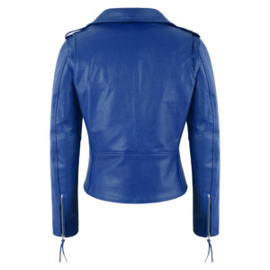 High Quality ODM OEM Customized Ladies Genuine Cowhide Leather Moto <b>Jacket</b> Brando Style <b>Slim</b> <b>Fit</b> Thick Leather Private Label - Product Image 3