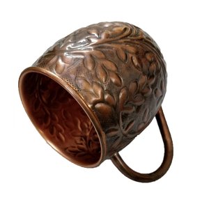 Mug en cuivre gravé à la main |   Mug Moscow Mule avec motif floral gravé - Product Image 2