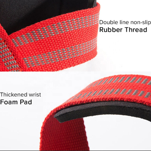 Sangles de musculation en coton réglables avec logo personnalisé pour la salle de sport, la remise en forme et les exercices - Antidérapantes et respirantes - Product Image 2