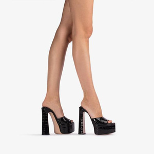 Summer Trendy Women High <b>Heel</b> Sandals European American Style Pointed <b>Toe</b> Fish Mouth <b>Platform</b> Thick Block <b>Heel</b> Daily Party Dress - Product Image 2