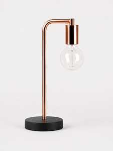 Modern Copper <b>Table</b> <b>Lamp</b> With Black <b>Base</b> Industrial Design Geometric Shape Home Decor Indoor Lighting - Product Image 3