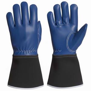 Gants de travail en cuir de vache et de chèvre en polyester, résistants à la chaleur, pour la soudure, le foyer, le camping et les activités de plein air - Product Image 3