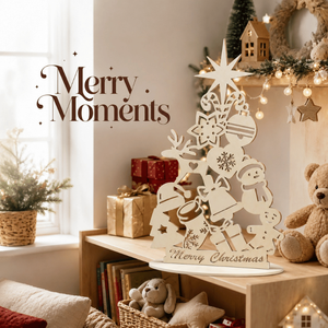 Elegante Decoración Navideña de Madera con Corte Láser para Mesa |   Adorno Navideño de Feliz Navidad |   Decoración Festiva para el Hogar y Artículos de Regalo - Product Image 6