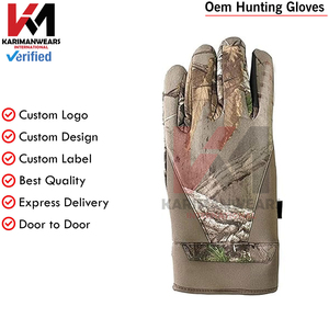 Gants de chasse pour hommes, à doigts entiers, motif camouflage, paume antidérapante, fermeture auto-agrippante, pour usage extérieur par temps frais - Product Image 2