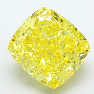 Diamante amarillo vivo brillante cultivado en laboratorio, corte cojín, certificado, tipo CVD, brillo radiante, para joyería fina y elegante. - Product Image 1