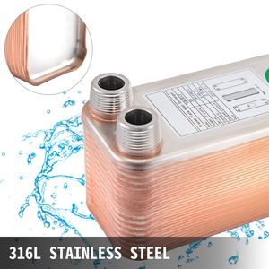 Scambiatore di calore a piastre brasate 30 piastre 3x7.5 pollici 316L 3/4 pollici MPT Nuovo B12 30 per raffreddamento birra e mosto idraulico - Product Image 4