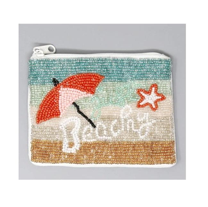 Pochette à monnaie de luxe brodée de perles avec miroir et fermeture éclair, broderie de perles de rocaille avec design personnalisé - Product Image 6