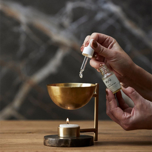 Metal Gold Aroma Oil <b>Burner</b> <b>Candle</b> Tealight Holder Home Bedroom Decor - Product Image 1