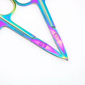 กรรไกรต่อขนตาและกรรไกรตกแต่งคิ้วสแตนเลสสตีลโลโก้สั่งทำได้ คุณภาพดีเยี่ยม พร้อมกรรไกรอเนกประสงค์สีรุ้ง - Product Image 4