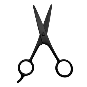 Stainless Steel Facial Hair Scissors Straight Barber Razor Rubber Salon Mustache Eyebrow Trimming Beard Thinning Scissors - Product Image 6