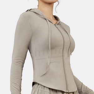 Women Fitness Gym Workout Shirt Nylon Tight Quick Slim Fit Sportswear Running <b>Yoga</b> Top Long Sleeve Zipper Sports <b>Jacket</b> - Product Image 5