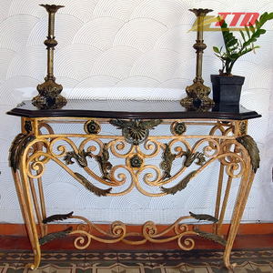 Custom Wrought Iron Dining Table Set Decorative Iron Furniture for Patios Gardens and Outdoor Entertaining - Product Image 5