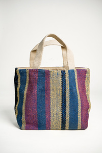 Factory Direct Terry Woven Cotton Handbag Custom Striped Shoulder Tote OEM ODM Wholesale Export - Product Image 4