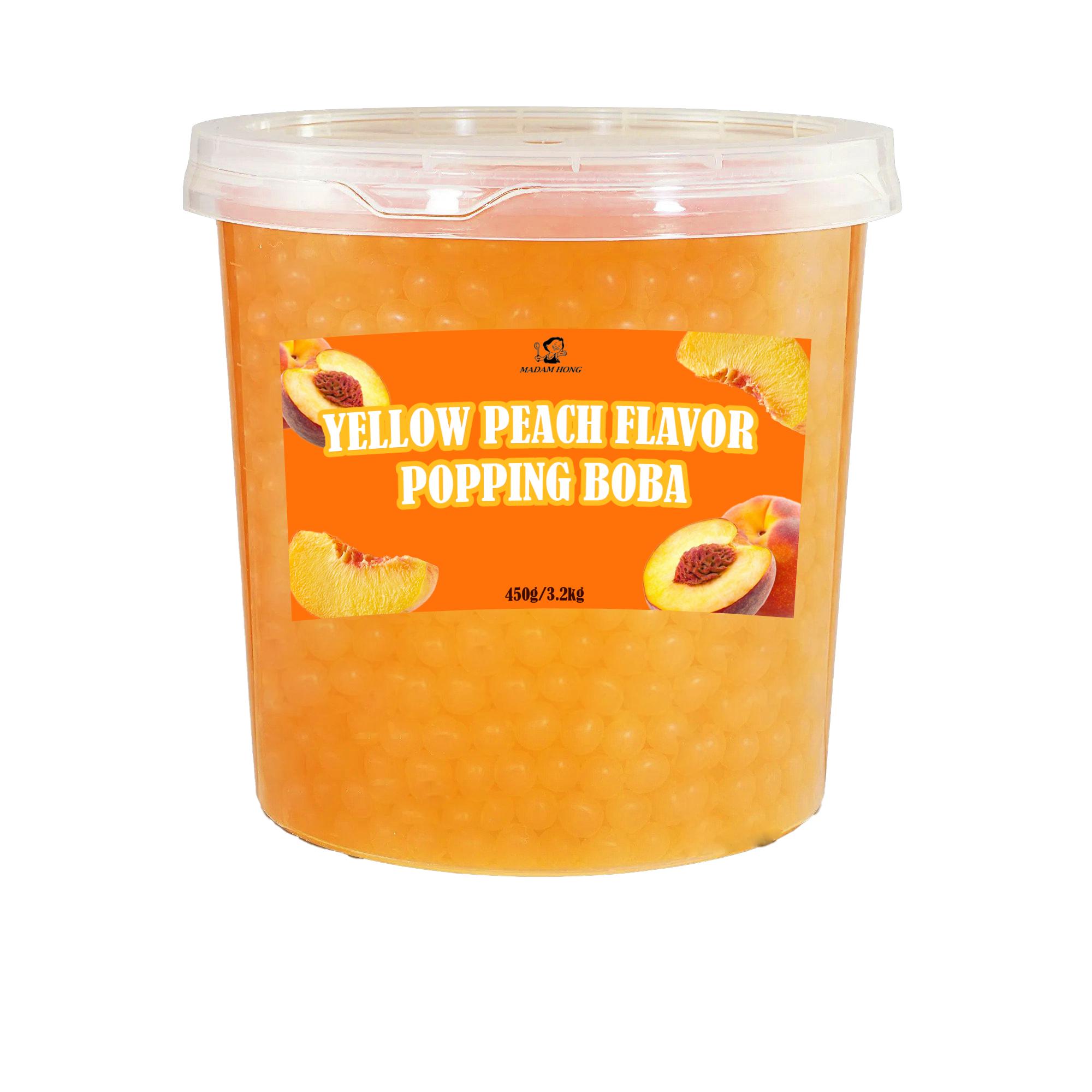 3.2kg Yellow Peach Flavor Instant Popping Boba Bubble Tea Ingredients