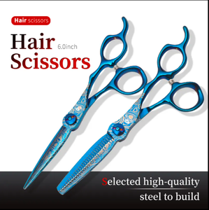 Kit de Tijeras de Peluquería Profesionales de 6.5 Pulgadas para Adelgazar el Cabello, con Hojas de Acero Inoxidable, para Diestros, con Cuchilla Afilada y Segura - Product Image 4