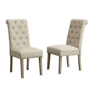 <b>Turned</b> <b>Leg</b> <b>Dining</b> <b>Table</b> with 6 Tufted Chairs Amonia 7-Piece <b>Dining</b> Set for the Modern <b>Dining</b> Room - Product Image 6