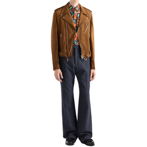 <b>Men's</b> Cowhide Suede Biker <b>Jacket</b> Luxury Motorcycle <b>Leather</b> <b>Jacket</b> Vintage Western <b>Jacket</b> Custom OEM <b>leather</b> good manufacturer - Product Image 1