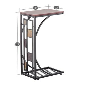 Tavolino da Salotto con Vassoio Portaoggetti, Supporto per Divano e Consolle con Vassoio per TV e Snack - Product Image 5