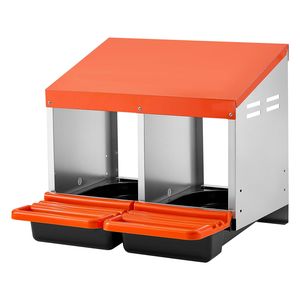 Nidi per Galline in Plastica a 2 Scomparti, Montaggio a Parete, Facile Assemblaggio, Acciaio Zincato ad Alta Resistenza, Facile Raccolta delle Uova - Product Image 1