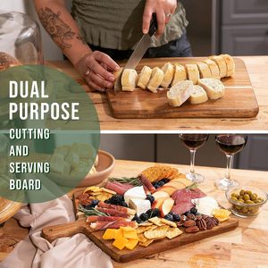 เขียงไม้กระถินพร้อมด้ามจับ สำหรับเนื้อสัตว์ ชีส ผัก และเขียงไม้ตกแต่งสำหรับเสิร์ฟ - Product Image 3