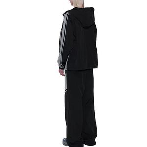 Survêtement unisexe en nylon respirant et léger, avec capuche, couleur contrastante, logo réfléchissant, effet délavé, idéal pour l'été – Vente en gros et personnalisation - Product Image 2