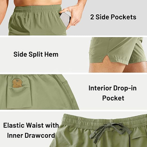 Pantalones Cortos Deportivos para Hombre con Doble Capa Exterior Transpirable, Capa Interior de Sujeción y Laterales Abiertos para Mayor Espacio para las Piernas, Ideales para Correr, Fitness y Entrenamiento - Product Image 5