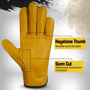 Gants de travail de sécurité pour le jardin, durables, anti-coupure, design personnalisé, gants de protection en cuir fabriqués au Pakistan, sur mesure - Product Image 4
