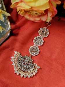 Conjunto de Gargantilla de Perlas Estilo Bollywood, Chapado en Oro, Hecho a Mano, Collar Kundan con Pequeñas Gotas de Perlas para Fiestas de Mujeres - Product Image 2