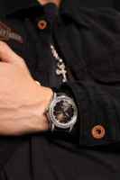 Montres pour hommes Alexander Ferros 9081S-01 automatiques, sportives, résistantes à l'eau, avec boucle en acier inoxydable, saphir, 40 mm, cuir