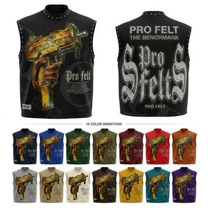 Camiseta sin mangas de peso pesado para hombre, estilo punk urbano con cuello tachonado, casual, de verano, ligera y ajustada para fitness - Product Image 1