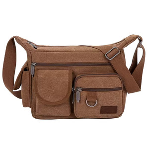 Sac à bandoulière vintage en toile de coton pour homme - Product Image 4