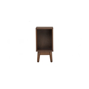 Modern <b>mid</b>-<b>century</b> side <b>table</b> with an open wood design and solid tapered legs for residential spaces. - Product Image 2