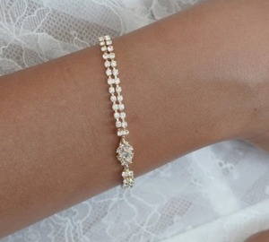 Bracelet en argent sterling avec diamant Moissanite rond de forme blanche - Product Image 1