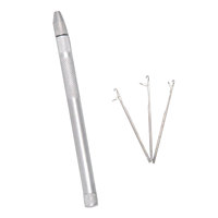Outil professionnel en acier inoxydable pour l'installation d'extensions de cheveux, avec poignée métallique confortable, aiguilles à boucle remplaçables, micro-perles