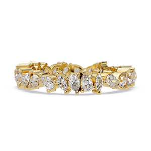 Bague d'éternité en or jaune 14 carats avec diamants de laboratoire poire, marquise et ronds – Fabricant de bagues de mariage et d'anniversaire – Vente en gros - Product Image 3