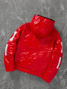 Blouson matelassé pour homme à imprimé squelette, personnalisé, style streetwear hiver, à capuche, isolé, tendance - Product Image 4