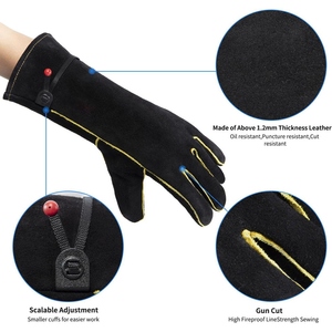 ถุงมือเชื่อมหนังวัวแท้ JNM SAFETY คุณภาพดีเยี่ยม ทนทานต่อการสึกหรอ ป้องกันไฟและเปลวไฟ - Product Image 2