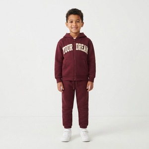 Ensemble de survêtement décontracté deux pièces pour enfants : sweat à capuche zippé et pantalon - Product Image 6