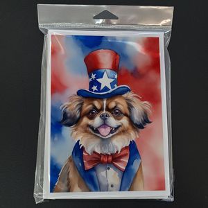 Épagneul tibétain patriotique américain lunatique A7 Cartes de note 8 Pack 5x7 Cartes de voeux vierges avec enveloppes - Product Image 3