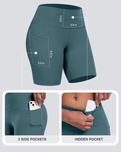 Nouveautés Shorts de sport respirants sans coutures pour femmes, logo personnalisé, shorts de sport froncés fabriqués au Pakistan - Product Image 3